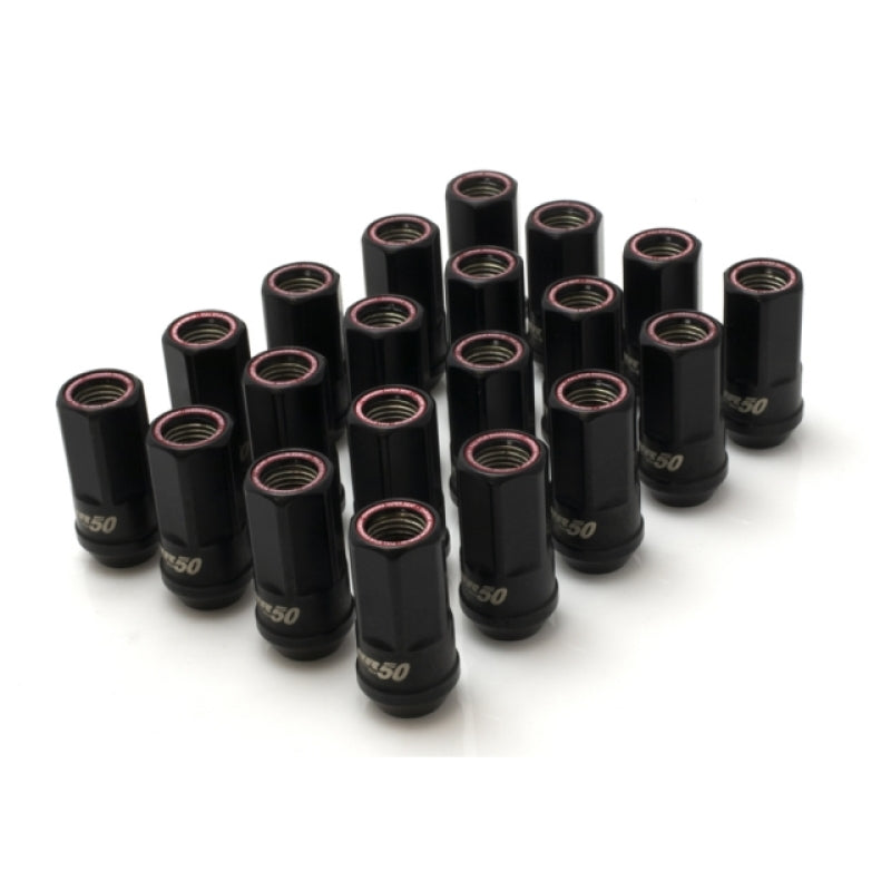 Wheel Mate Muteki HR50 Open End Lug Nuts - Black w/ Red Ring 14x1.50 Wheel Mate Lug Nuts  AXOPROS