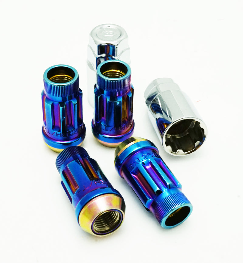 Wheel Mate Muteki SR45R Lock Set 12x1.25 45mm - Burned Blue Neon Wheel Mate Lug Nuts  AXOPROS