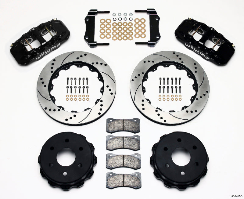 Wilwood AERO4 RearTruck Kit 14.25in Drilled 1999-2010 GM 1500-SUV 1 Piston OE Caliper Wilwood Big Brake Kits AXOPROS