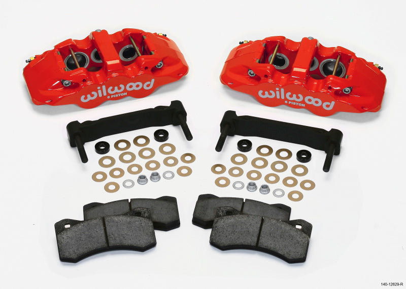 Wilwood AERO6 Front Caliper & Bracket Kit - Red 97-13 C5/C6 Corvette w/ OEM HD/Z51 Rotors Wilwood Big Brake Kits AXOPROS
