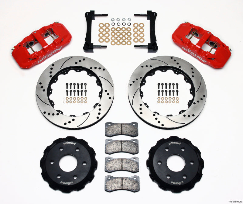 Wilwood AERO6 Front Truck Kit 14.25in Drill Red 1999-2014 GM Truck/SUV 1500 Wilwood Big Brake Kits AXOPROS