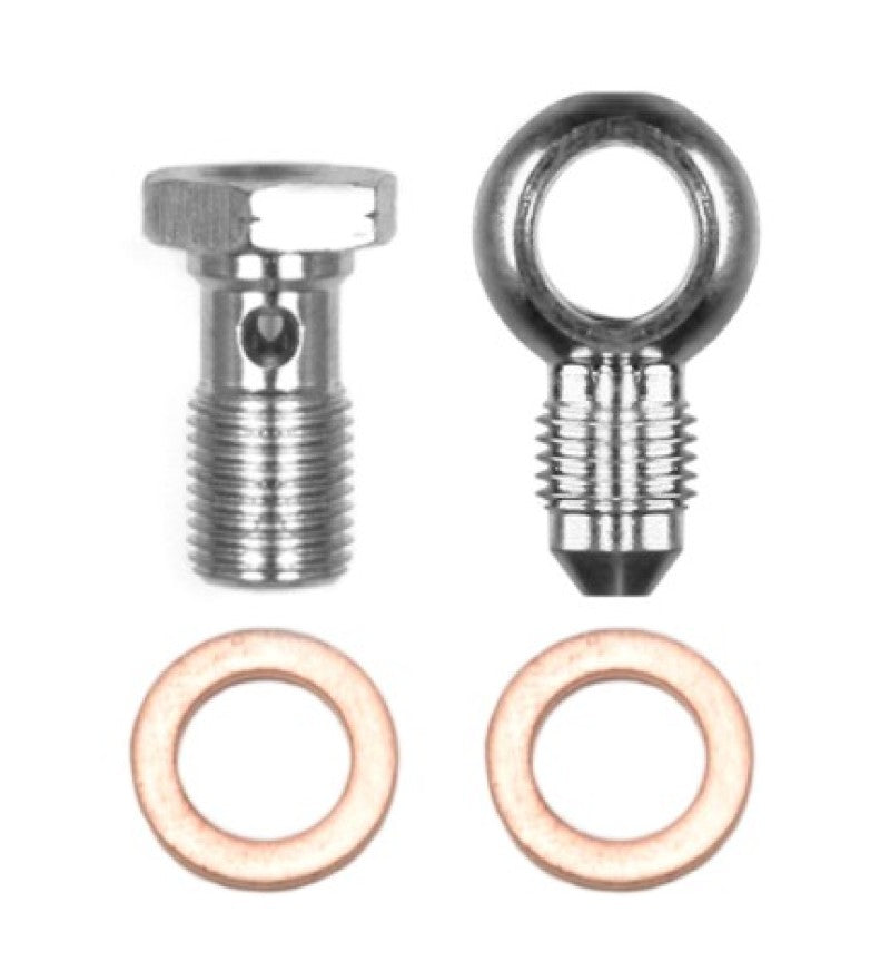 Wilwood Banjo Fitting Kit -3 male to 10mm-1.00 Banjo Bolt & Crush Washers (1 qty) Wilwood Brake Hardware  AXOPROS