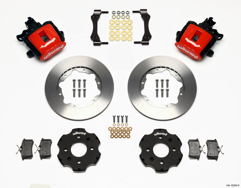 Wilwood Combination Parking Brake Rear Kit 11.00in Red Civic / Integra Disc 2.39 Hub Offset Wilwood Brake Calipers - Perf AXOPROS