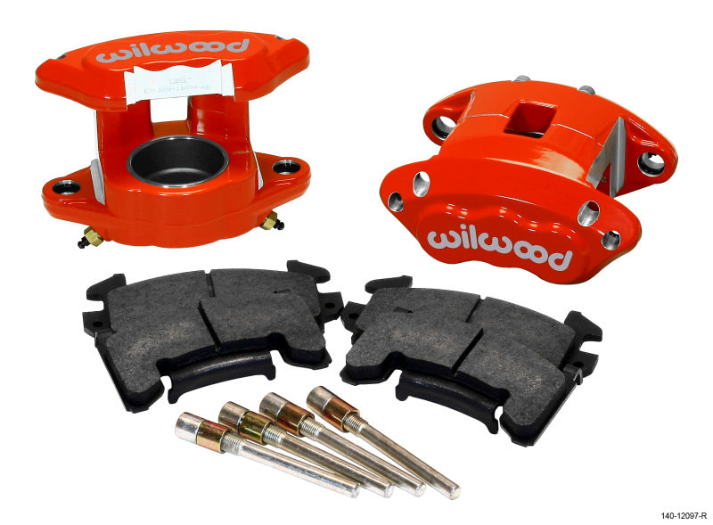 Wilwood D154 Front Caliper Kit - Red 2.50in Piston 1.04in Rotor Wilwood Big Brake Kits AXOPROS