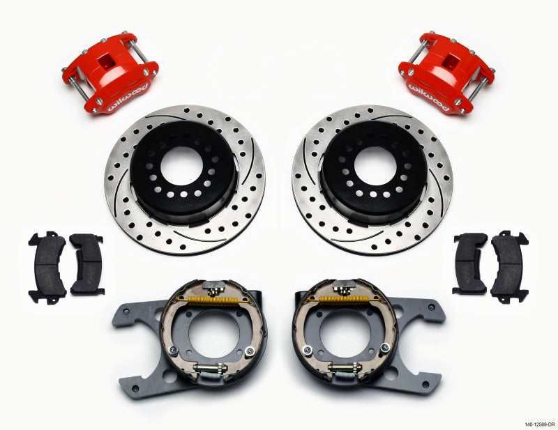 Wilwood D154 P/S P-B Kit Drilled-Red Chevy C-10 2.42 Offset 5-lug Wilwood Big Brake Kits AXOPROS