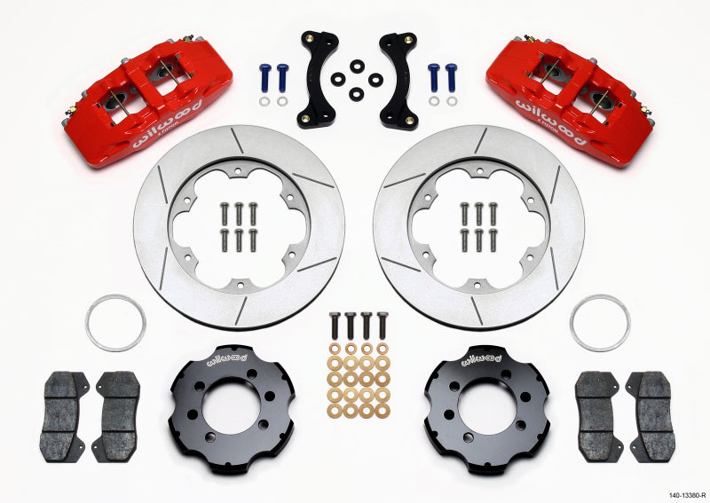 Wilwood Dynapro 6 Front Hat Kit 11.00in GT Rotor Red 95-05 Miata Wilwood Big Brake Kits AXOPROS