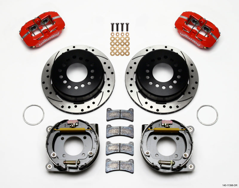 Wilwood Dynapro Low-Profile 11.00in P-Brake Kit Drill-Red Chevy 12 Bolt 2.75in Off w/ C-Clips Wilwood Big Brake Kits AXOPROS
