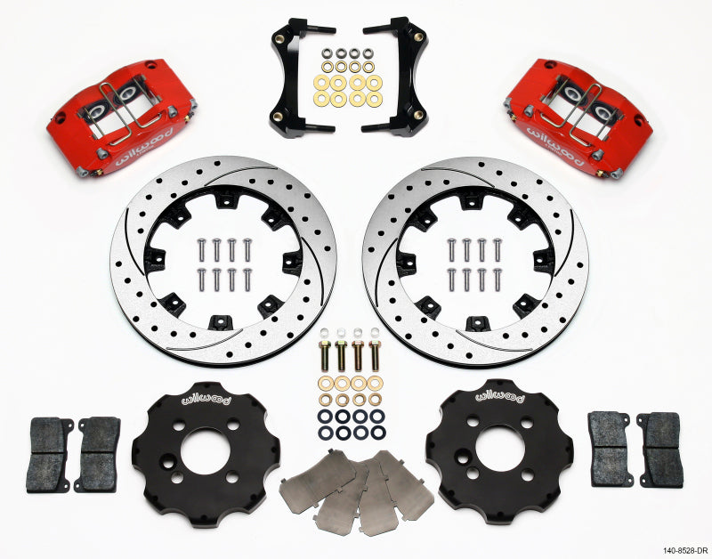Wilwood Dynapro Radial Front Kit 12.19in Drilled Red Mini Cooper Wilwood Big Brake Kits AXOPROS
