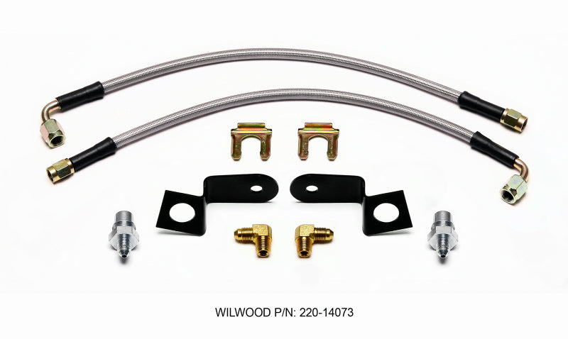 Wilwood Flexline Kit 14in. M10-1.00 90 Deg Wilwood Brake Line Kits AXOPROS