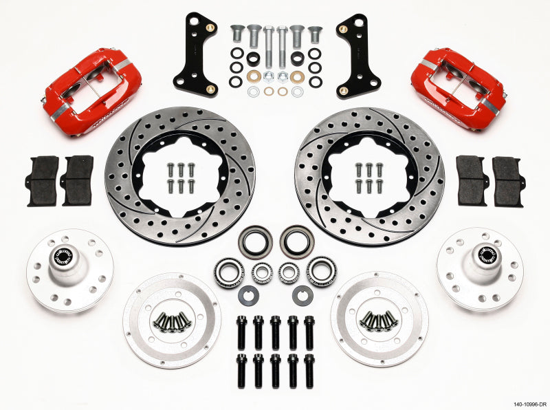 Wilwood Forged Dynalite Front Kit 11.00in Drill-Red 67-69 Camaro 64-72 Nova Chevelle Wilwood Big Brake Kits AXOPROS