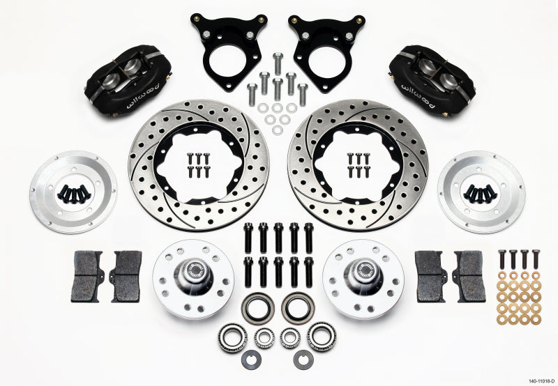 Wilwood Forged Dynalite Front Kit 11.00in Drilled 87-93 Mustang 5 Lug Wilwood Big Brake Kits AXOPROS