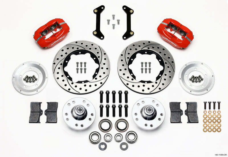 Wilwood Forged Dynalite Front Kit 11.00in Drilled Red 79-87 GM G Body Wilwood Big Brake Kits AXOPROS
