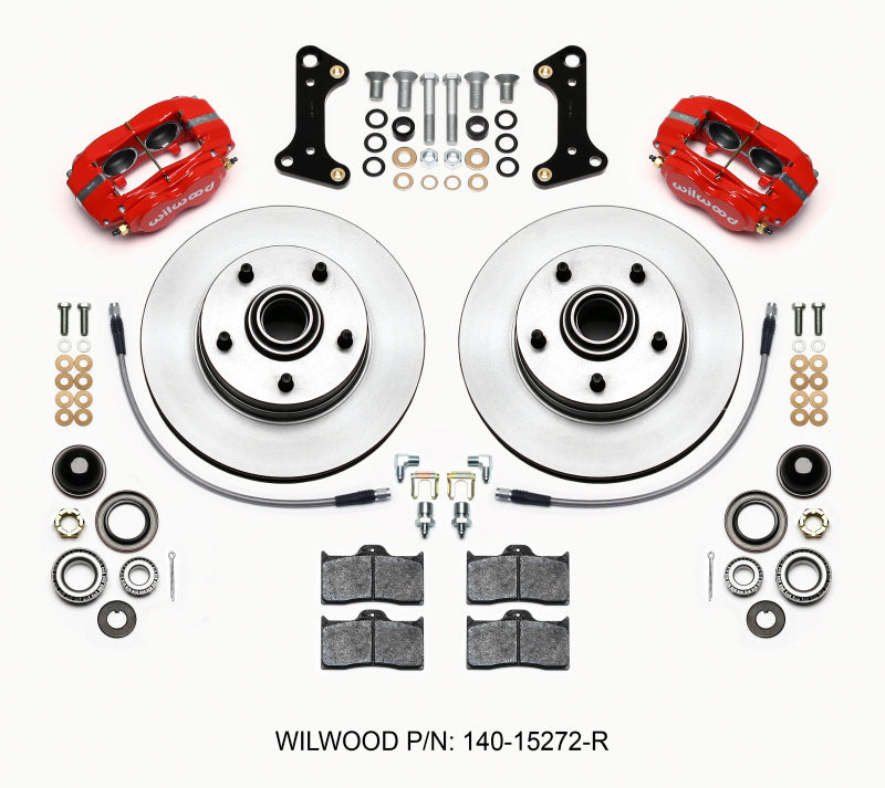 Wilwood Forged Dynalite-M Front Kit 11.00in 1 PC Rotor&Hub Red 67-69 Camaro 64-72 Nova Chevelle Wilwood Big Brake Kits AXOPROS