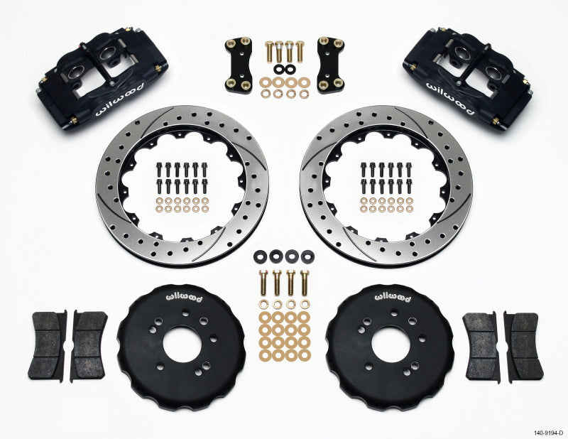 Wilwood FSLI4 Front Hat Kit 13.00in Drilled Nissan 240SX Wilwood Big Brake Kits AXOPROS