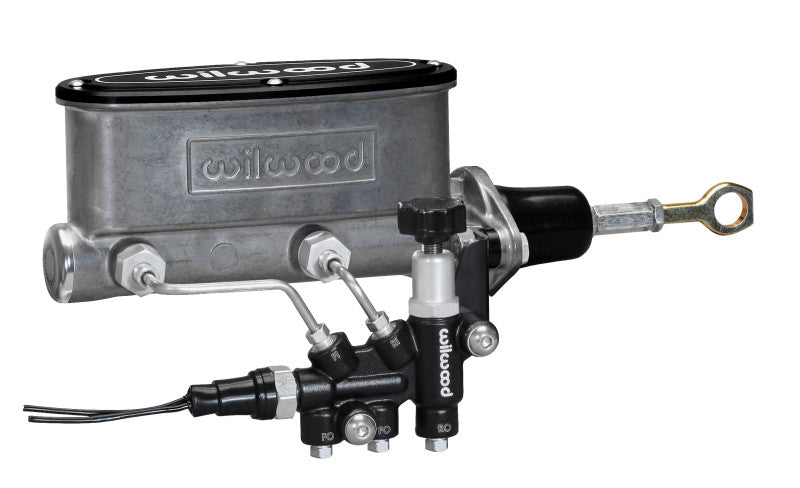 Wilwood HV Tandem M/C Kit w L/H Bracket & Prop Valve - 7/8in Bore-W/Pushrod - Early Mustang Wilwood Brake Master Cylinder AXOPROS