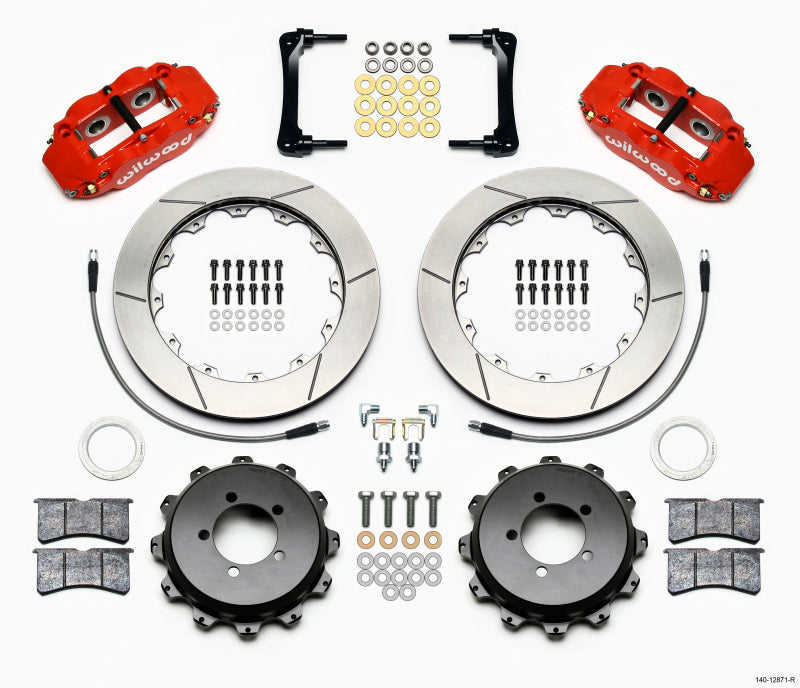 Wilwood Narrow Superlite 4R Rear Kit 12.88in Red 2012-Up Toyota / Scion FRS w/Lines Wilwood Big Brake Kits AXOPROS