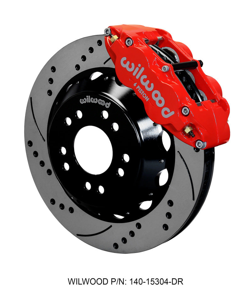 Wilwood Narrow Superlite 6R Front Hat Kit 14.00 Drilled Red 63-87 C10 w/ Wilwood Pro Spindles Wilwood Big Brake Kits AXOPROS