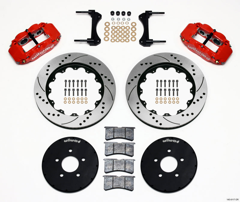 Wilwood Narrow Superlite 6R Front Hat Kit 14.00in Drill Red 1994-2004 Mustang Wilwood Big Brake Kits AXOPROS