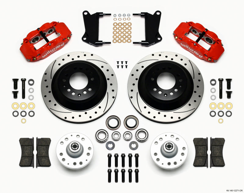 Wilwood Narrow Superlite 6R Front Hub & 1PC Rtr Kit 12.88in Dril -Red 67-69 Camaro 64-72 Nova Wilwood Big Brake Kits AXOPROS