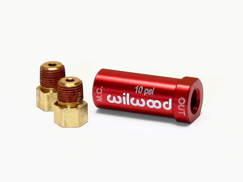 Wilwood Residual Pressure Valve - New Style w/ Fittings - 10# / Red Wilwood Brake Hardware AXOPROS