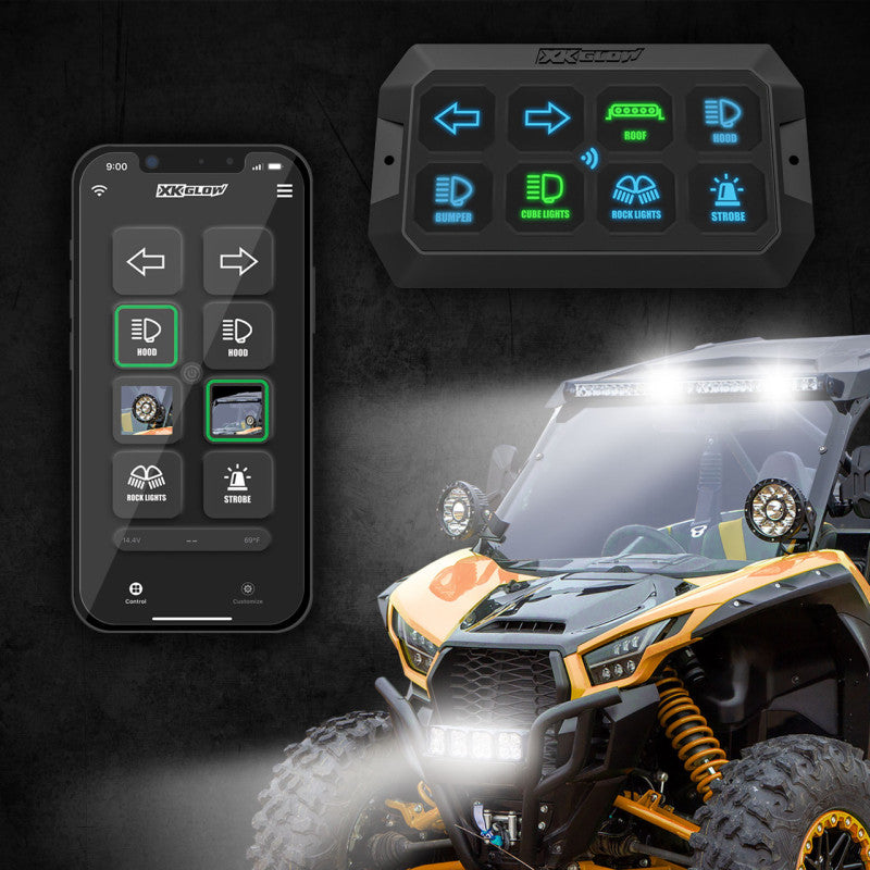 XK Glow XKcommand Bluetooth Switch Panel for Lights 12V Accessory Offroad XKGLOW Switch Panels AXOPROS