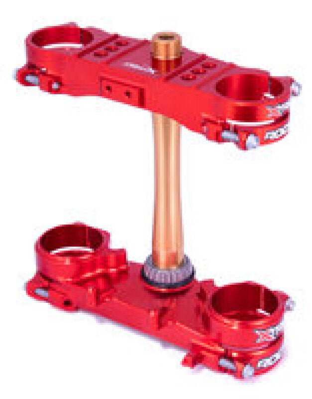XTrig 21+ Honda CRF 250 R/ CRF 450 R ROCS Tech Triple Clamp 22 mm. Offset M12 - Red XTrig Clamps AXOPROS