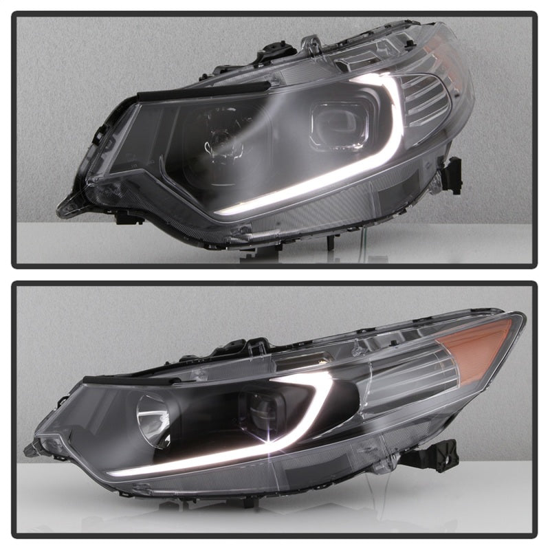 xTune 09-14 Acura TSX Projector Headlights - Light Bar DRL - Black (PRO-JH-ATSX09-LB-BK) SPYDER Headlights AXOPROS