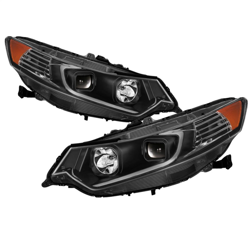 xTune 09-14 Acura TSX Projector Headlights - Light Bar DRL - Black (PRO-JH-ATSX09-LB-BK) SPYDER Headlights AXOPROS