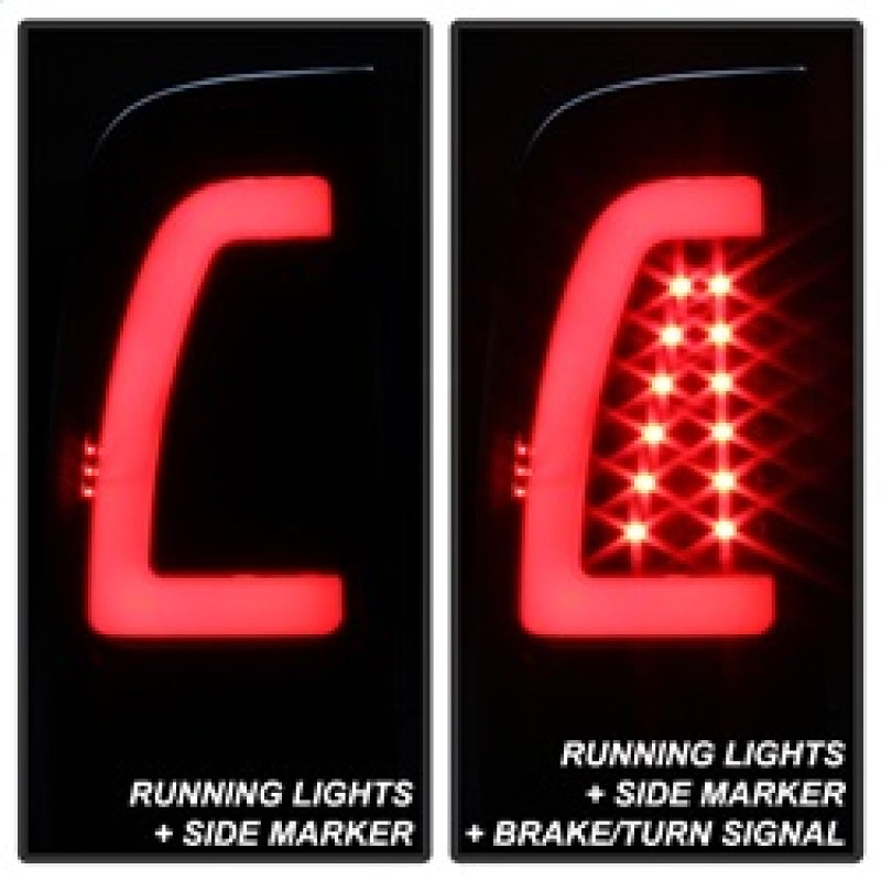 xTune 97-03 Ford F-150 Light Bar LED Tail Lights - Black Smoke (ALT-ON-FF15097-LBLED-BSM) SPYDER Tail Lights  AXOPROS