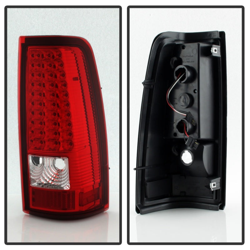 Xtune Chevy Silverado 1500/2500/3500 99-02 LED Tail Lights Red Clear ALT-ON-CS99-LED-RC SPYDER Tail Lights  AXOPROS