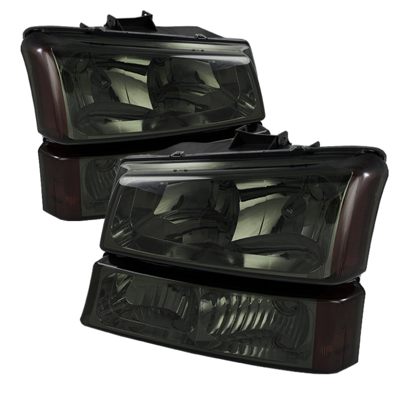 Xtune Chevy Silverado 2500HD 03-06 Crystal Headlights w/ Amber Lights Smoke HD-JH-CSIL03-AM-SM-SET SPYDER Headlights AXOPROS