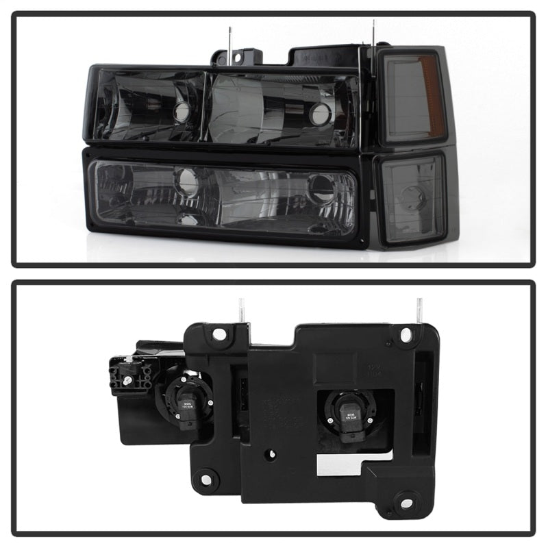 Xtune Chevy Suburban 94-98 Headlights w/ Corner & Parking Lights 8pcs Smoked HD-JH-CCK88-AM-SM-SET SPYDER Headlights AXOPROS