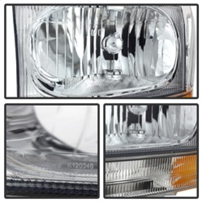 Xtune Ford F250/350/450 Superduty 99-04 Crystal Headlights w/ Bumper Lights HD-JH-FF25099-AM-C SPYDER Headlights AXOPROS
