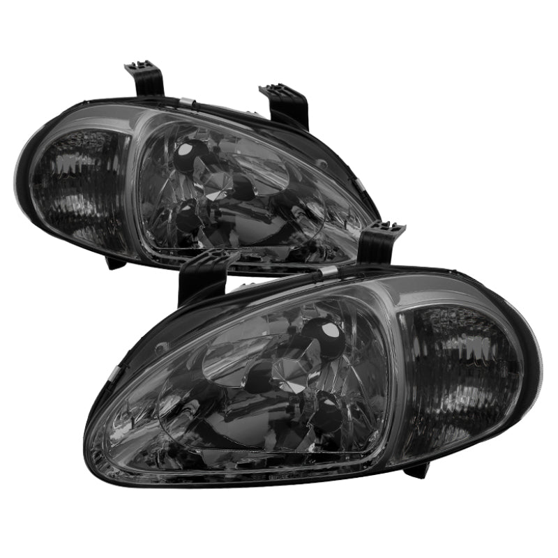 Xtune Honda Del Sol 93-97 1Pc Crystal Headlights Smoke HD-ON-HDEL93-1P-SM SPYDER Headlights AXOPROS