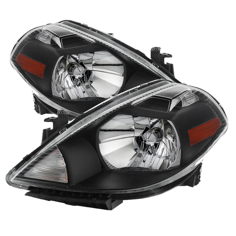 Xtune Nissan Versa 07-12 Crystal Headlights Black HD-JH-NV07-AM-BK SPYDER Headlights AXOPROS