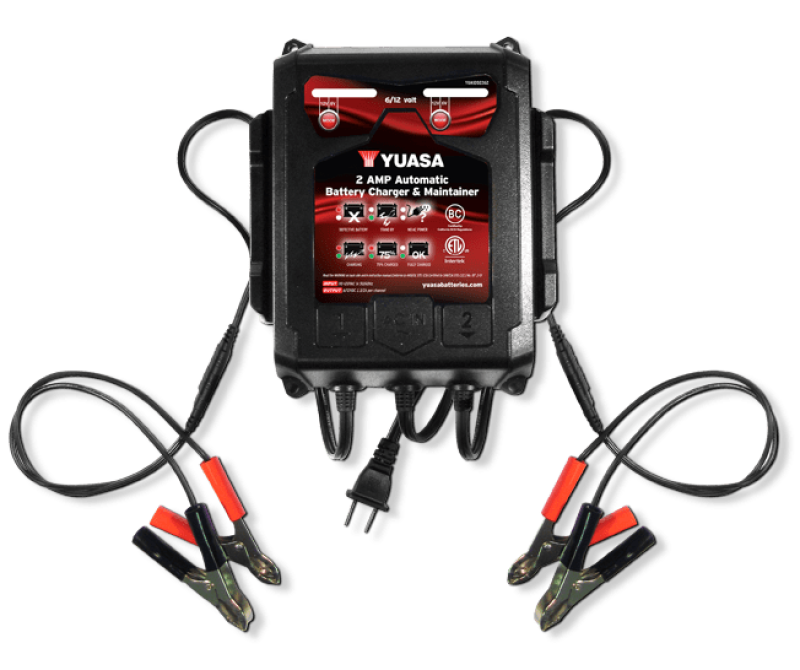 Yuasa 2 Amp Charger & Maintainer - 6V/12V Yuasa Battery Battery Accessories AXOPROS