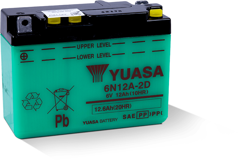 Yuasa 6N12A-2D Conventional 6-Volt Battery Yuasa Battery Batteries AXOPROS