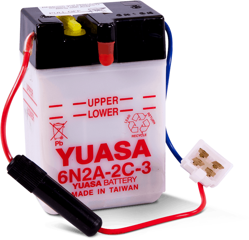 Yuasa 6N2A-2C-3Conventional 6-Volt Battery Yuasa Battery Batteries AXOPROS