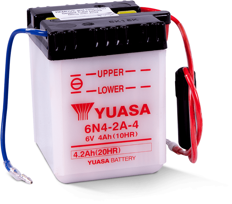 Yuasa 6N4-2A-4 Conventional 6-Volt Battery Yuasa Battery Batteries AXOPROS