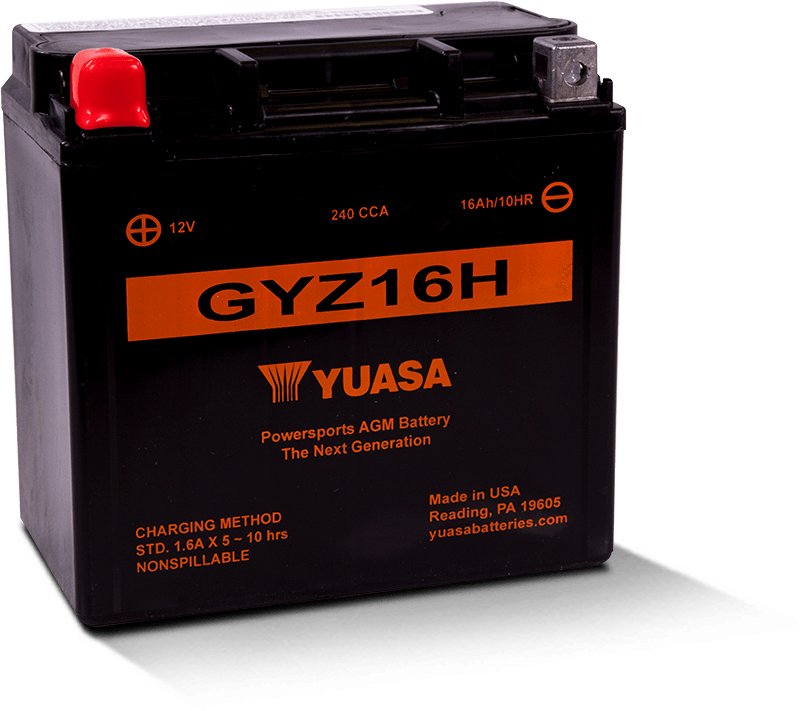 Yuasa GYZ16H High Performance Maintenance Free AGM 12-Volt Battery Yuasa Battery Batteries AXOPROS