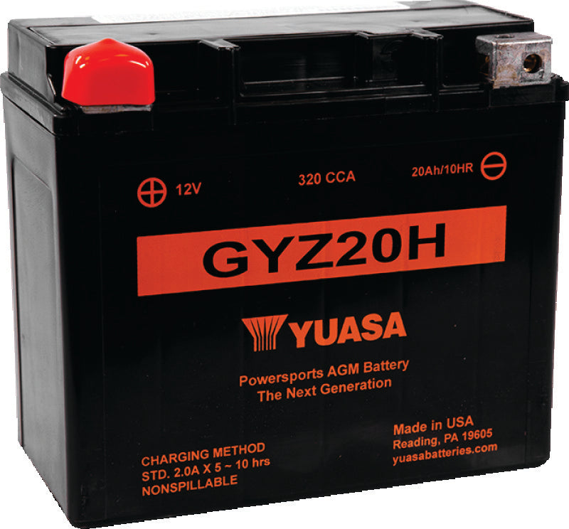 Yuasa GYZ20H High Performance Maintenance Free AGM 12-Volt Battery Yuasa Battery Batteries AXOPROS