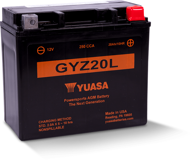 Yuasa GYZ20L High Performance Maintenance Free AGM 12-Volt Battery Yuasa Battery Batteries AXOPROS