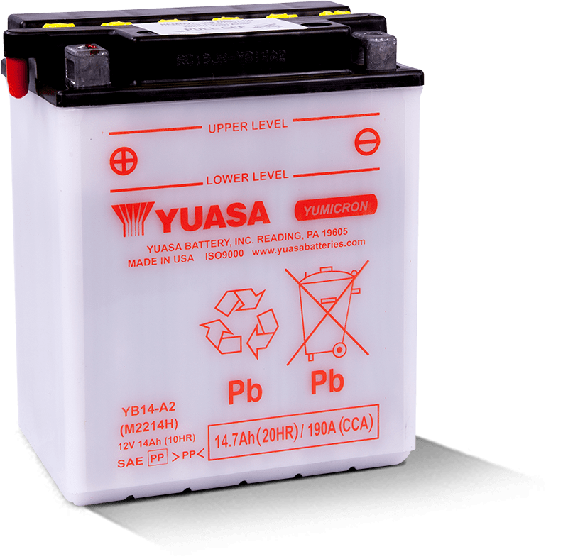 Yuasa YB14-A2 Yumicron CX 12-Volt Battery Yuasa Battery Batteries AXOPROS