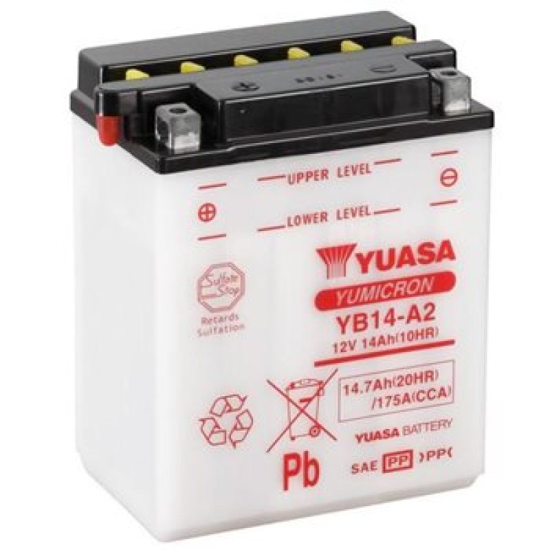 Yuasa YB14L-A2 Yumicron CX 12-Volt Battery Yuasa Battery Batteries AXOPROS