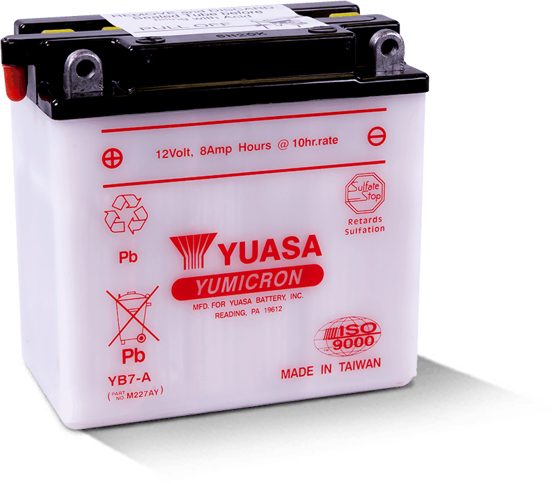 Yuasa YB7-A Yumicron 12-Volt Battery Yuasa Battery Batteries AXOPROS