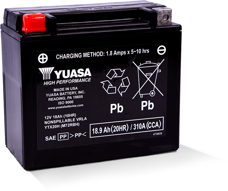 Yuasa YTX20H Maintenance Free AGM 12-Volt Battery Yuasa Battery Batteries AXOPROS