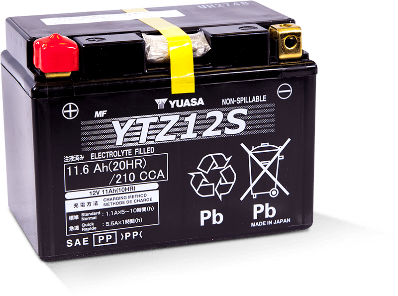 Yuasa YTZ12S Maintenance Free AGM 12-Volt Battery Yuasa Battery Batteries AXOPROS