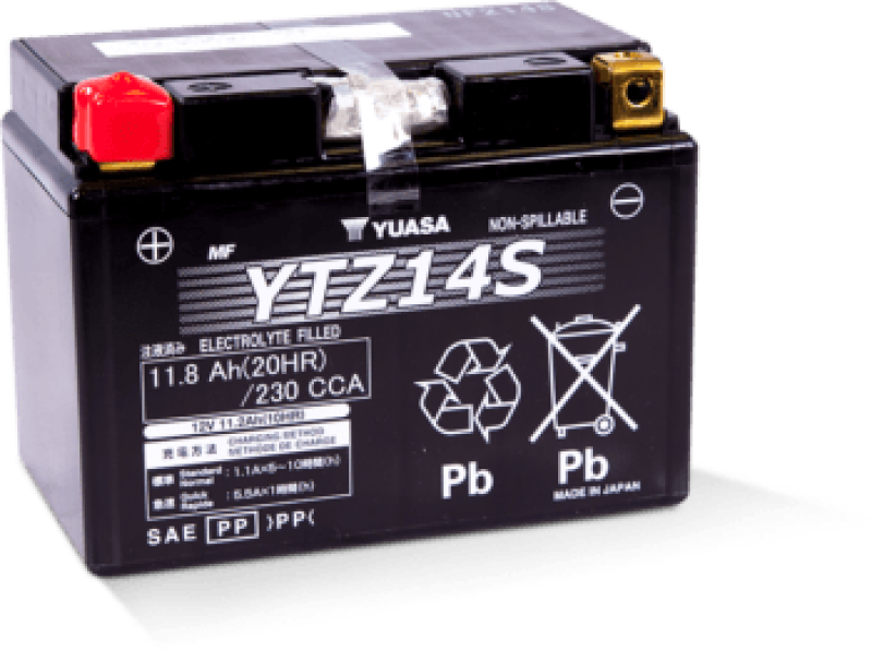 Yuasa YTZ14S Maintenance Free AGM 12-Volt Battery Yuasa Battery Batteries AXOPROS