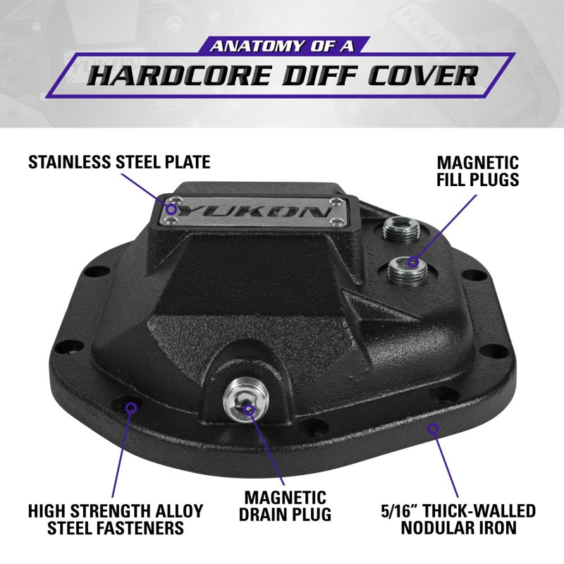 Yukon Gear Hardcore Diff Cover for Dana 44 - Nodular Iron Yukon Cover Yukon Gear & Axle Diff Covers AXOPROS