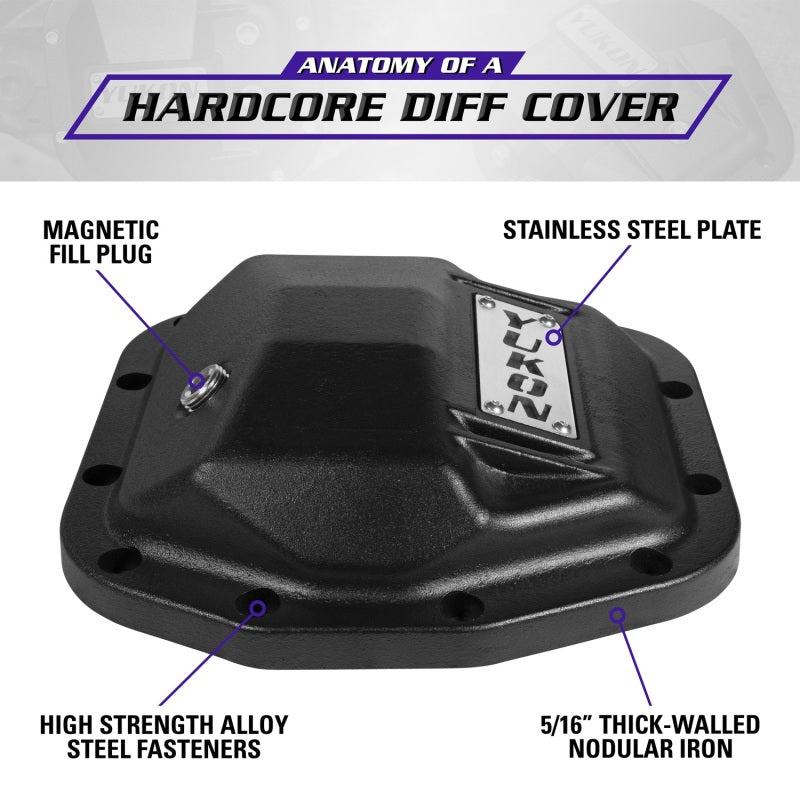 Yukon Gear Hardcore Front Nodular Iron Cover for Jeep Wrangler JL Dana 44/210mm Yukon Gear & Axle Diff Covers AXOPROS